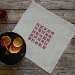Broderipakning - Serviet / dug - Stjerneserviet rd